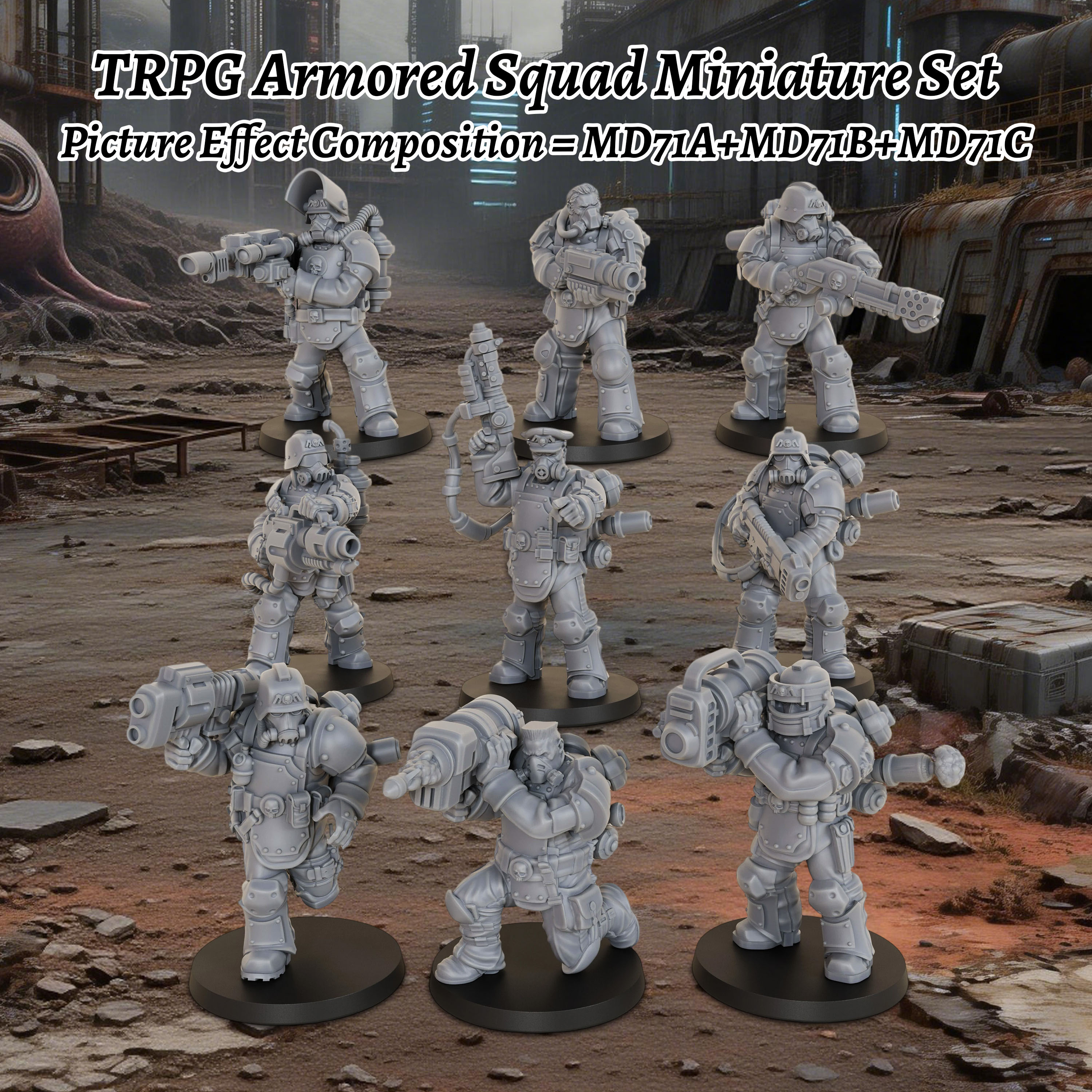 Board Game Zombie - Sci-Fi Armored Squad Miniature Set: Futuristic