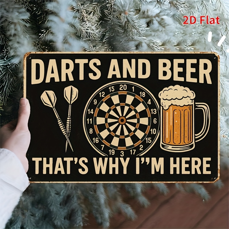 Tin Sign - Darts Board Beer Mu - مراجعة Board Game Quote وسعره