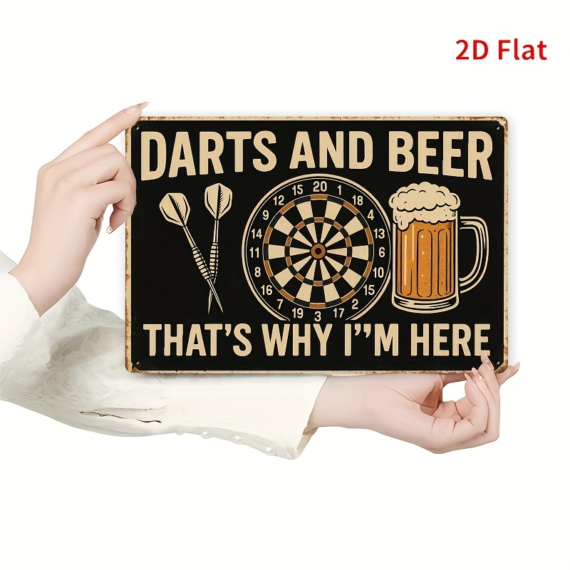 Tin Sign - Darts Board Beer Mu - مراجعة Board Game Quote وسعره