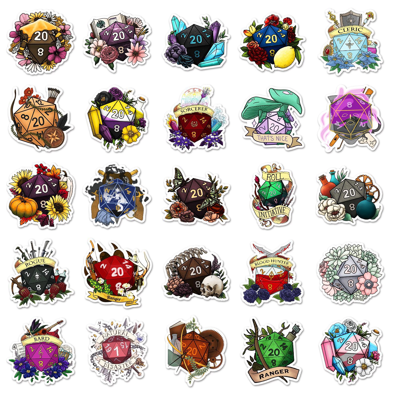 50PCS Polyhedral Dice Stickers - مراجعة Board Game Quote وسعره