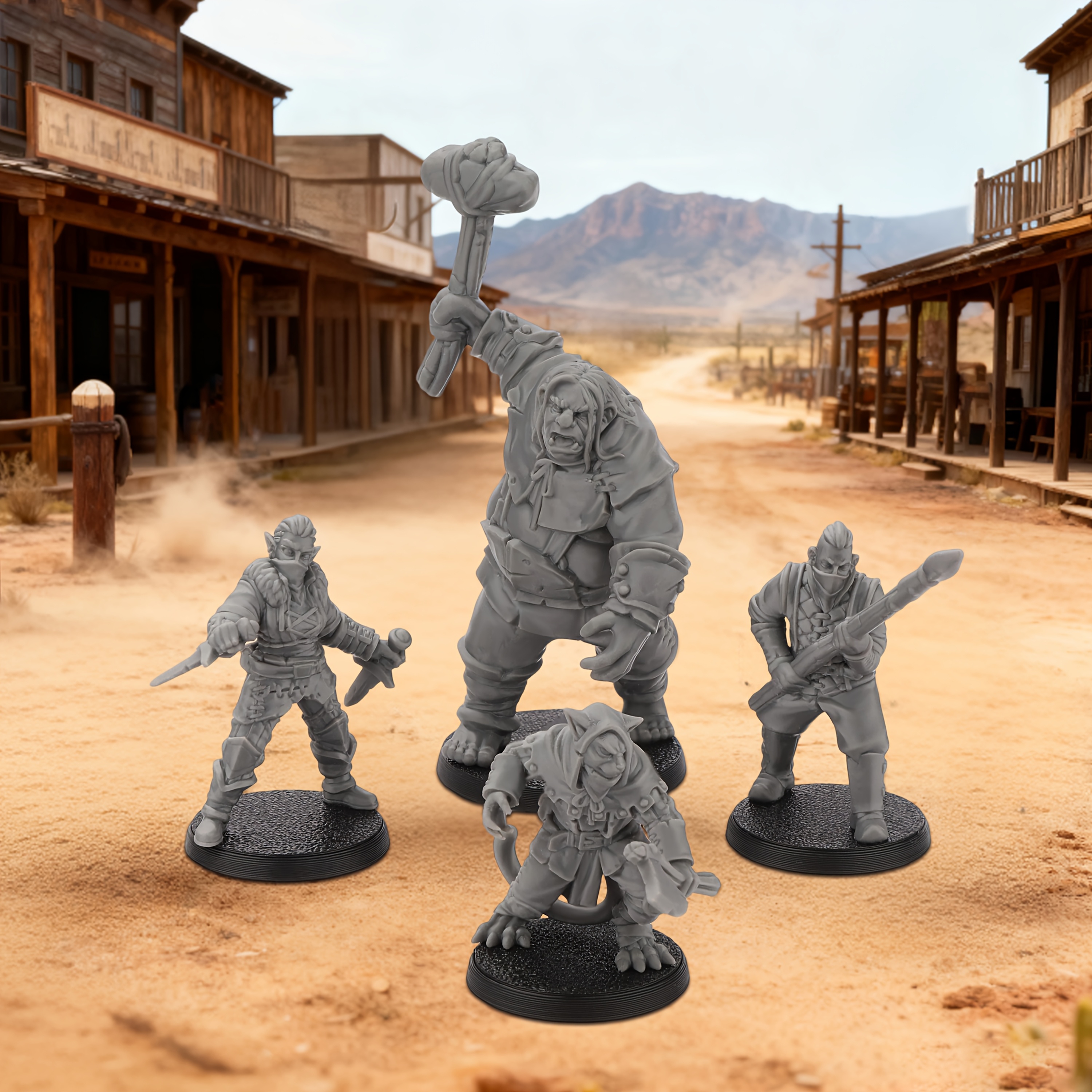 4pcs RPG Bandit Miniature - Fa - مراجعة Board Game Zombie وسعره