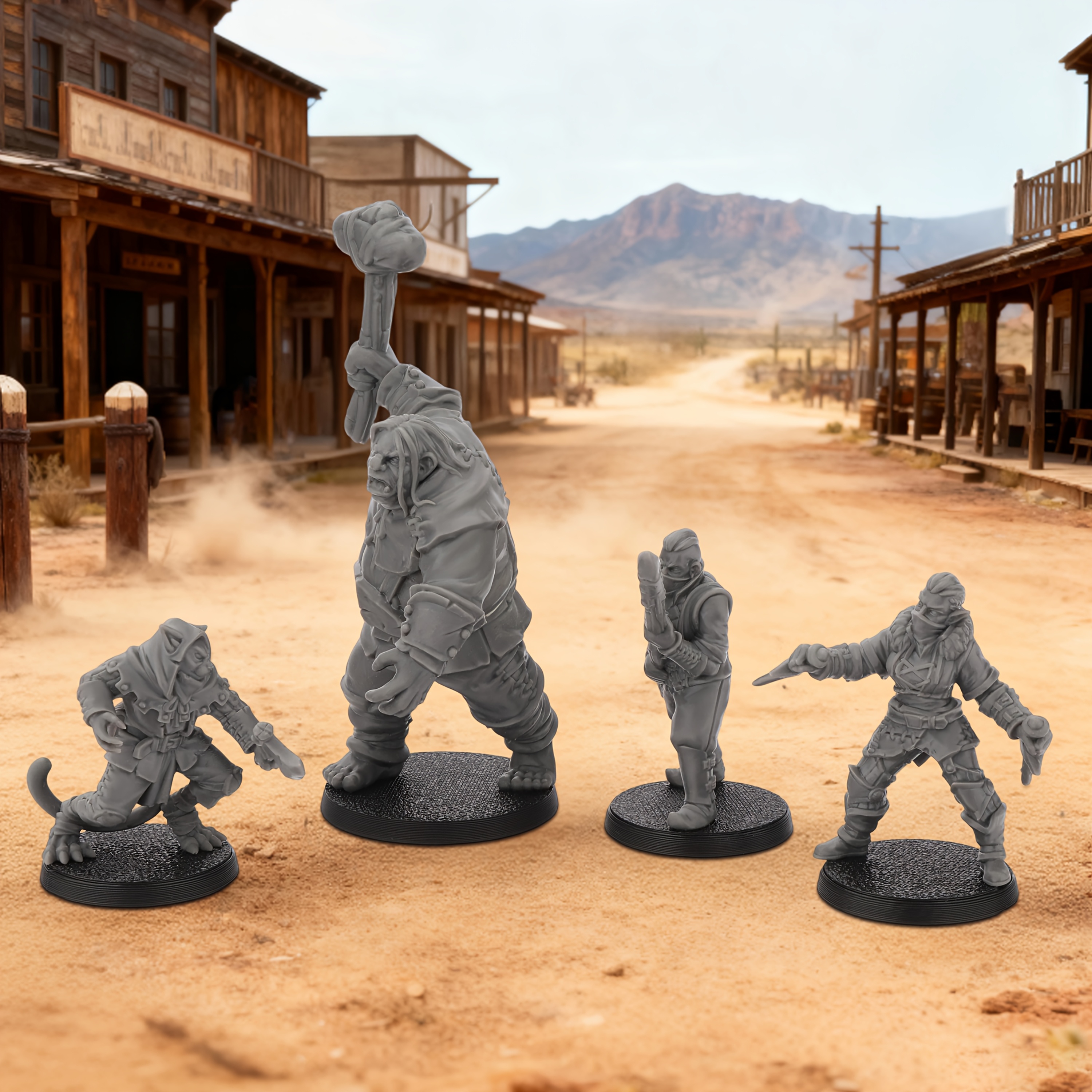 4pcs RPG Bandit Miniature - Fa - مراجعة Board Game Zombie وسعره