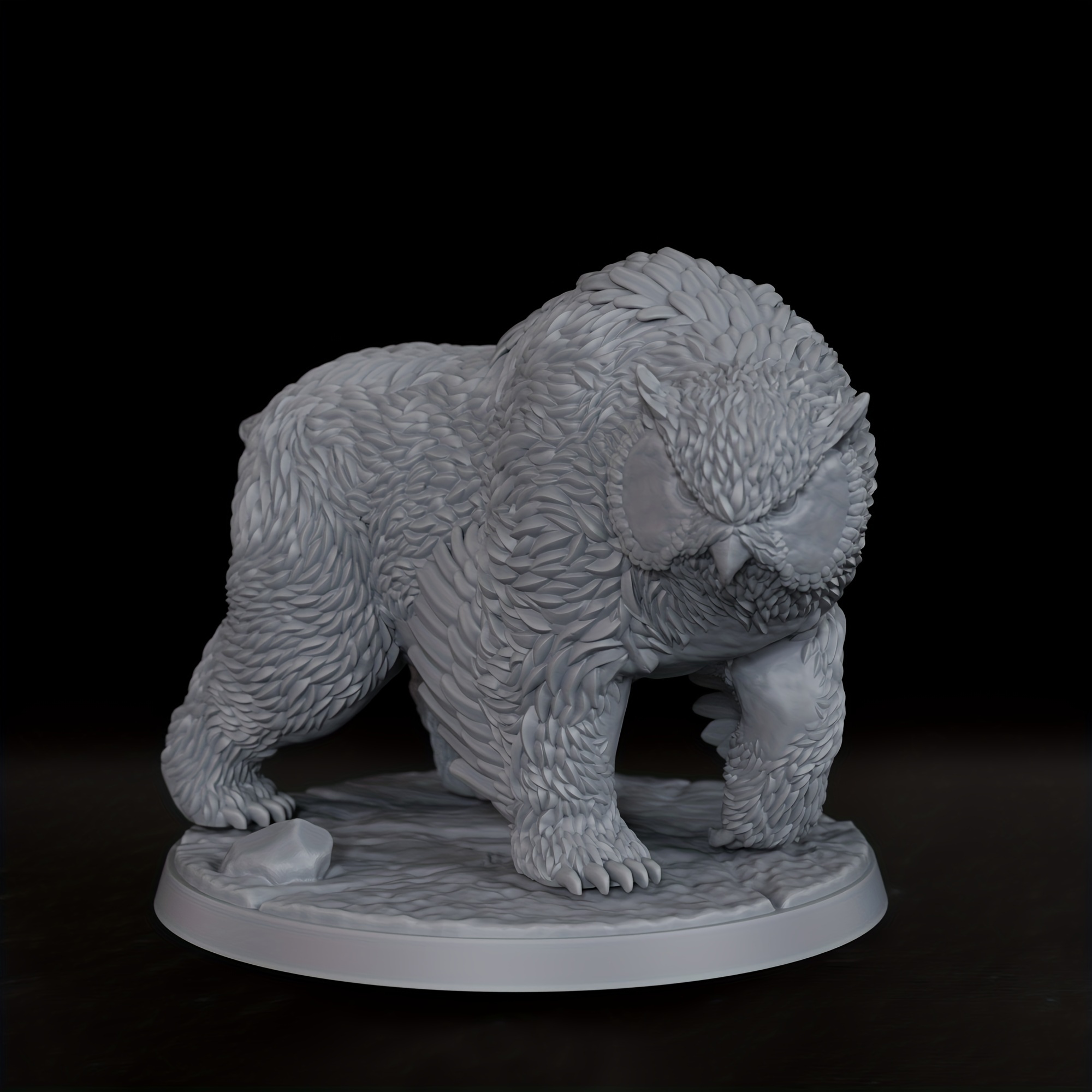 DND Owlbear Miniature - Fantas - مراجعة Board Game Zombie وسعره