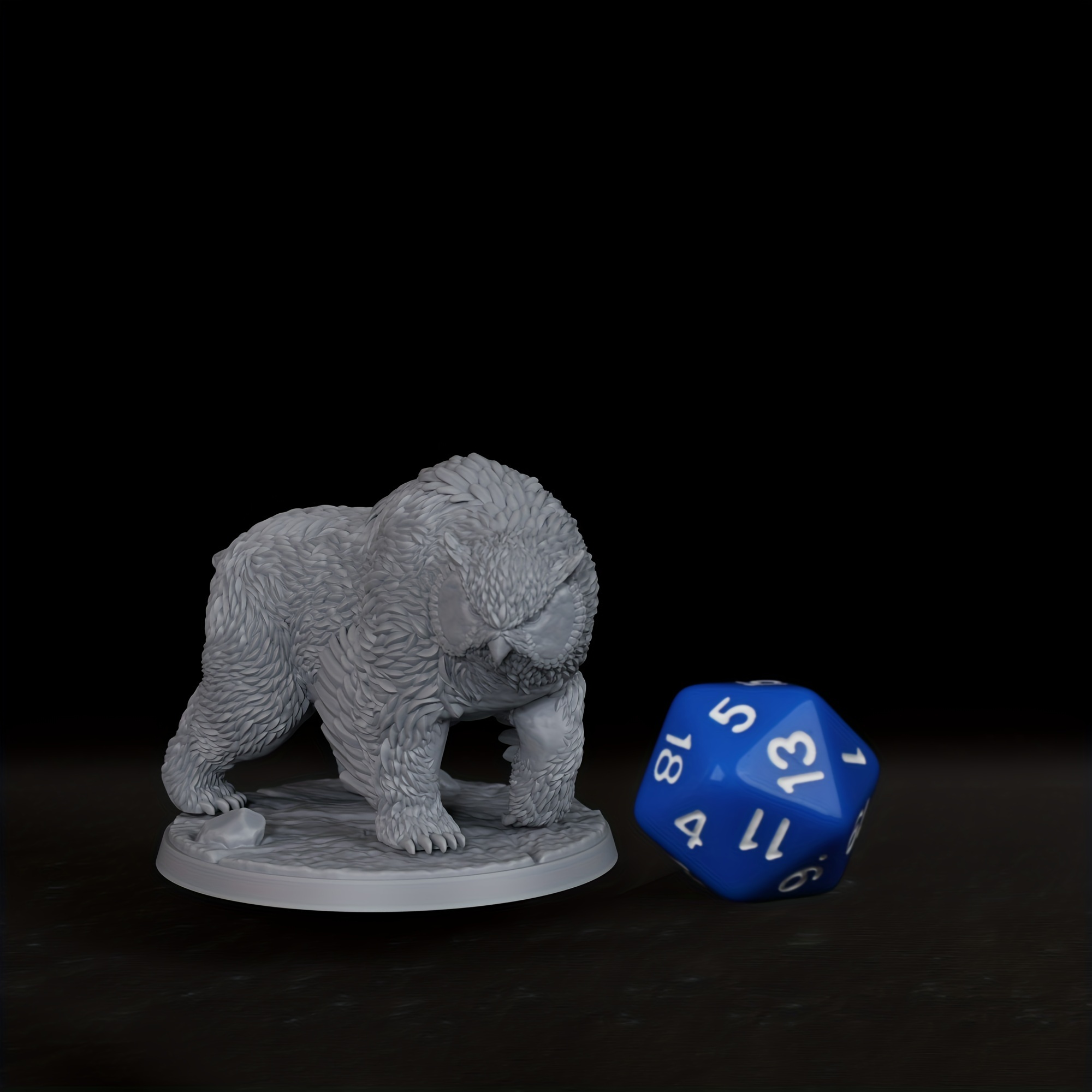 DND Owlbear Miniature - Fantas - مراجعة Board Game Zombie وسعره