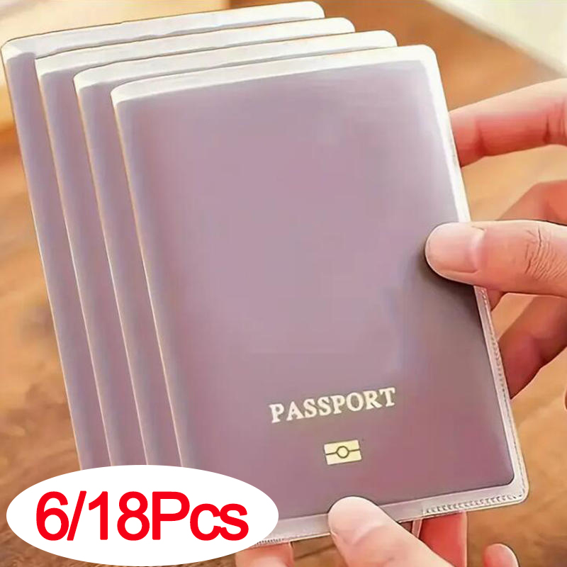 6/18pcs Passport Cover Bag Tra - مراجعة Card Sleeves Protector وسعره