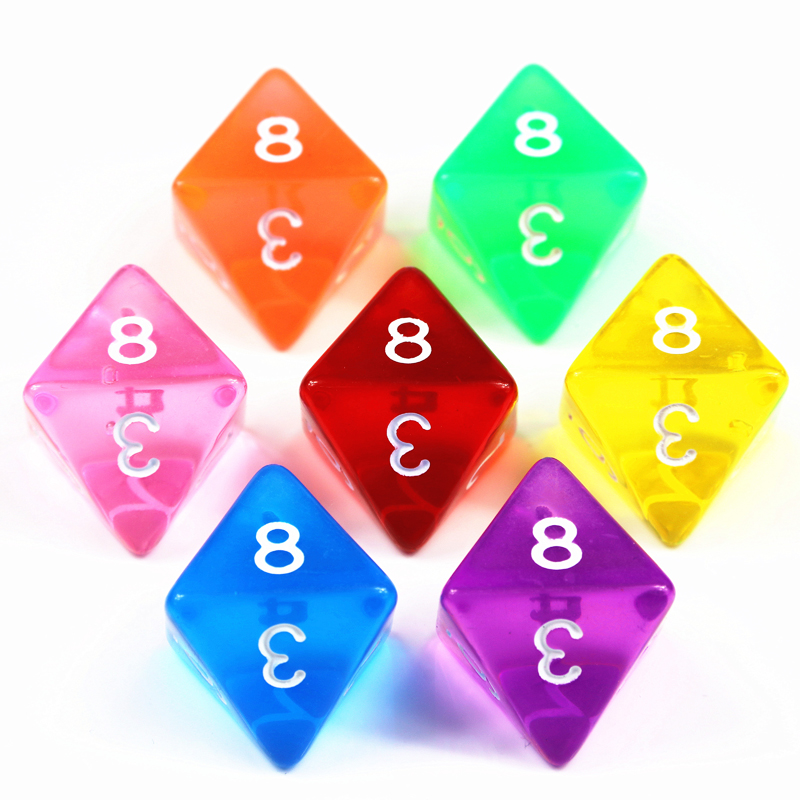 10Pcs D8 Transparent Color Dic - مراجعة Board Game Digital وسعره
