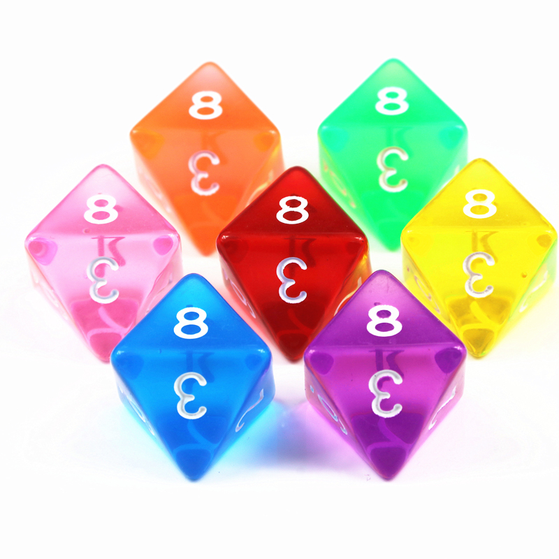 10Pcs D8 Transparent Color Dic - مراجعة Board Game Digital وسعره
