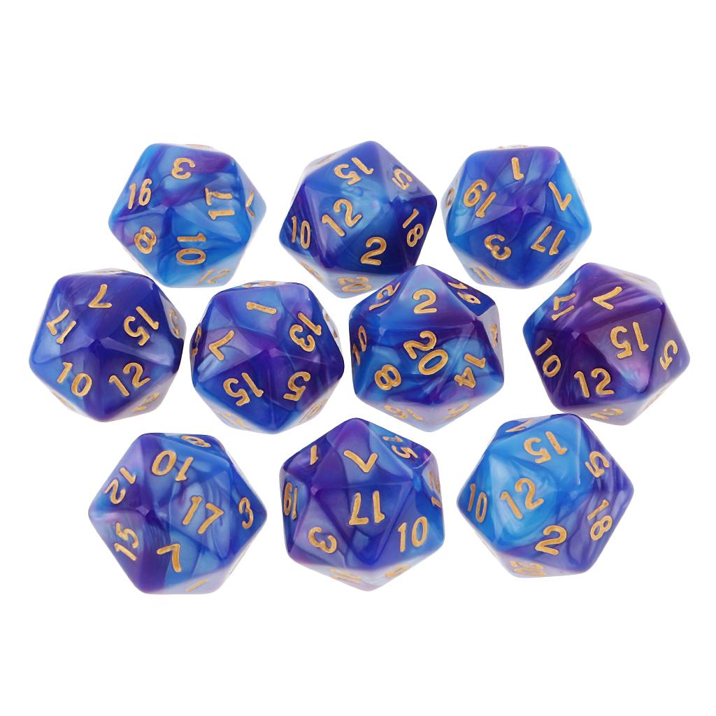 10pcs Polyhedral 20 Sided Dice - مراجعة Board Game Digital وسعره