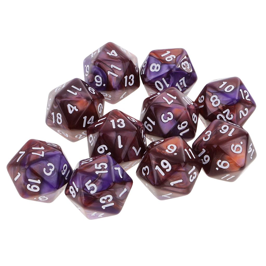 10pcs Polyhedral 20 Sided Dice - مراجعة Board Game Digital وسعره