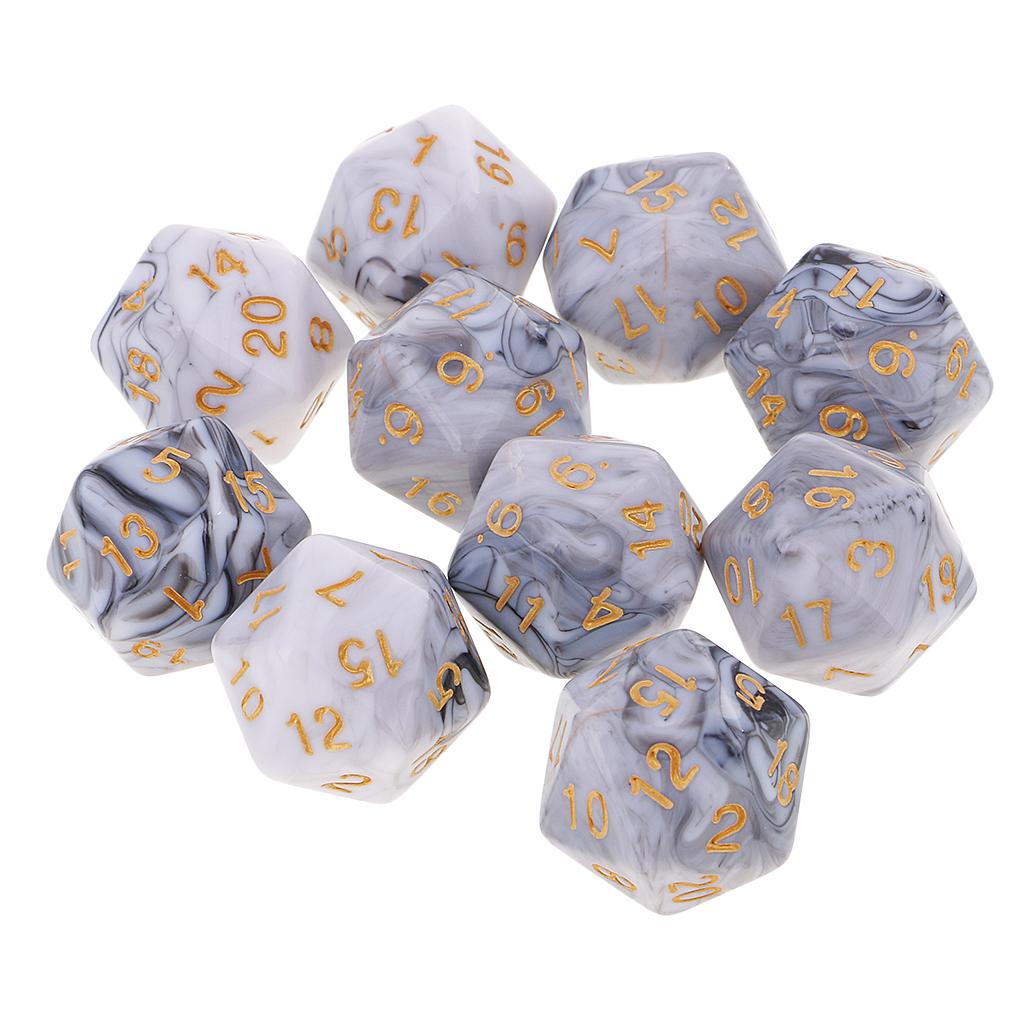 10pcs Polyhedral 20 Sided Dice - مراجعة Board Game Digital وسعره