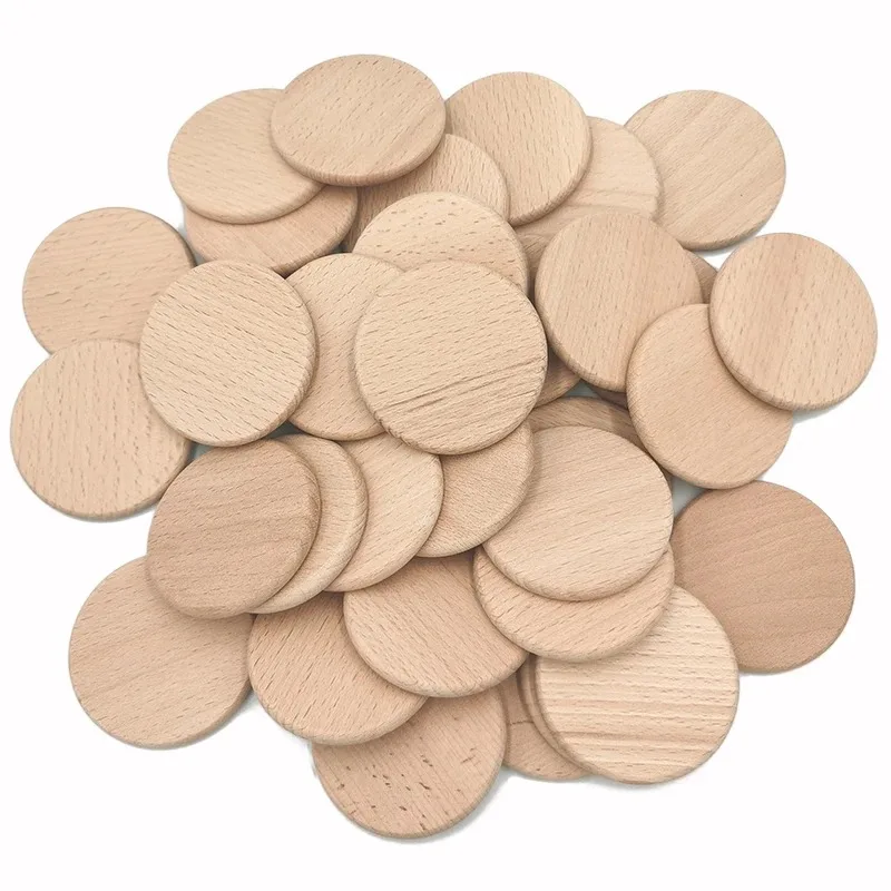 50PCS Round Unfinished Wood Cu - مراجعة Board Game With Chips وسعره