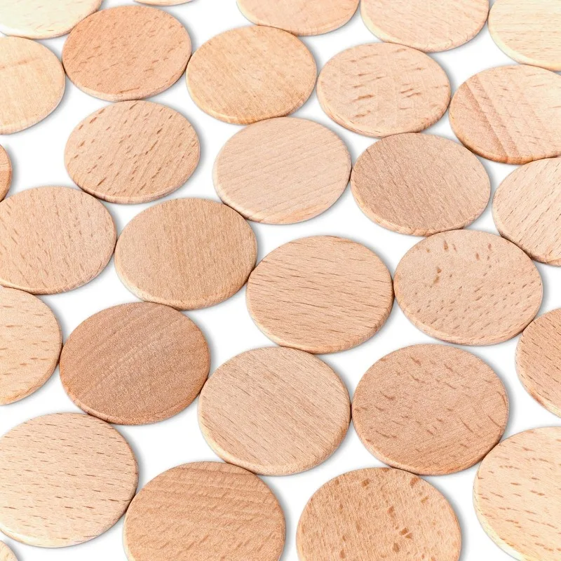 50PCS Round Unfinished Wood Cu - مراجعة Board Game With Chips وسعره