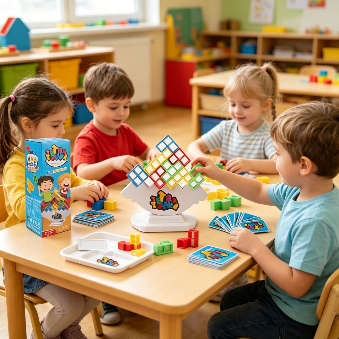 48 Pcs Tetra Tower Balance Sta - مراجعة Board Game For 3 Players وسعره