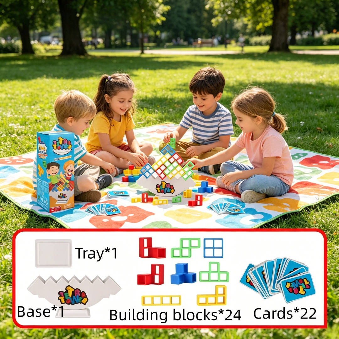 48 Pcs Tetra Tower Balance Sta - مراجعة Board Game For 3 Players وسعره