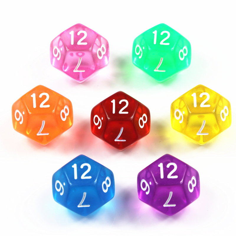 10Pcs 12 Sided Transparent Col - مراجعة Board Game Digital وسعره