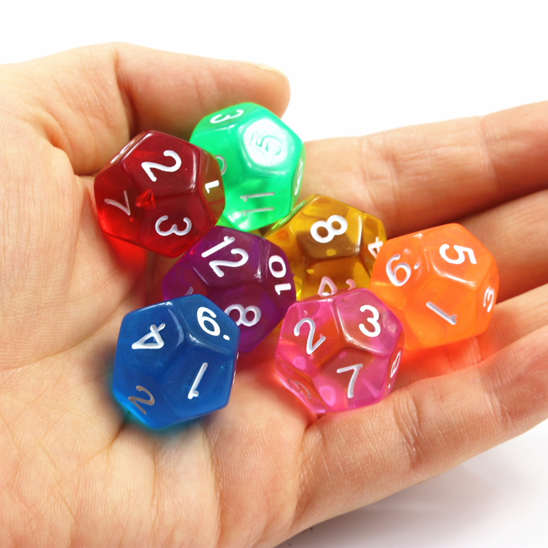 10Pcs 12 Sided Transparent Col - مراجعة Board Game Digital وسعره