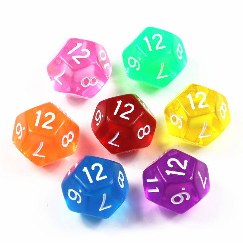 10Pcs 12 Sided Transparent Col - مراجعة Board Game Digital وسعره