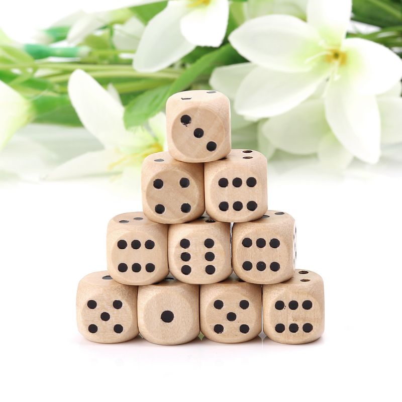 10Pcs Wooden 6 Sided D6 Faces  - مراجعة Board Game Digital وسعره