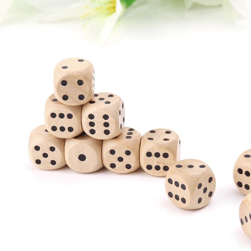 10Pcs Wooden 6 Sided D6 Faces  - مراجعة Board Game Digital وسعره